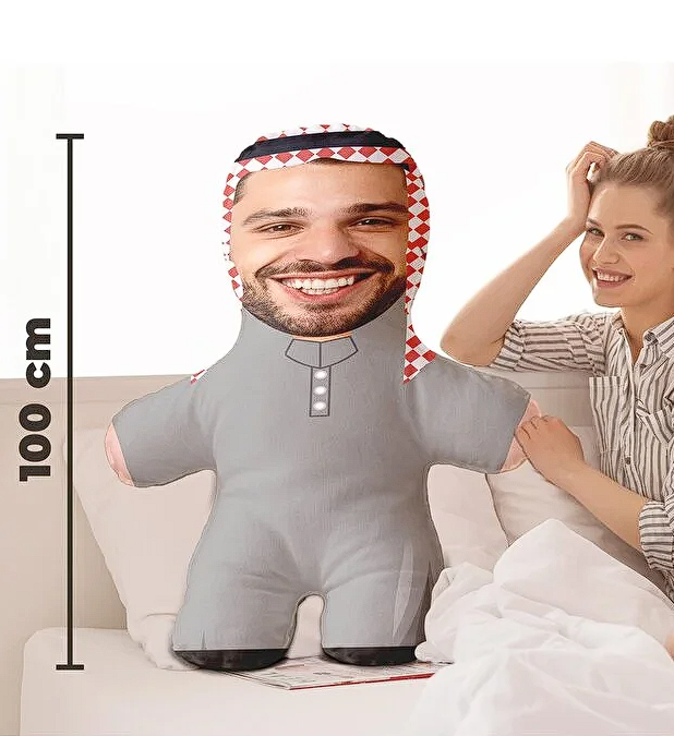 Kişiye Özel Fotoğraflık Arap Şeyhi Peluş Oyuncak -100cm-