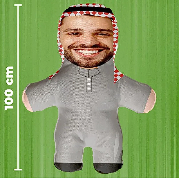 Kişiye Özel Fotoğraflık Arap Şeyhi Peluş Oyuncak -100cm-