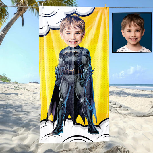 Kişiye Özel Fotoğraflı Batman Spor ve Plaj Havlusu