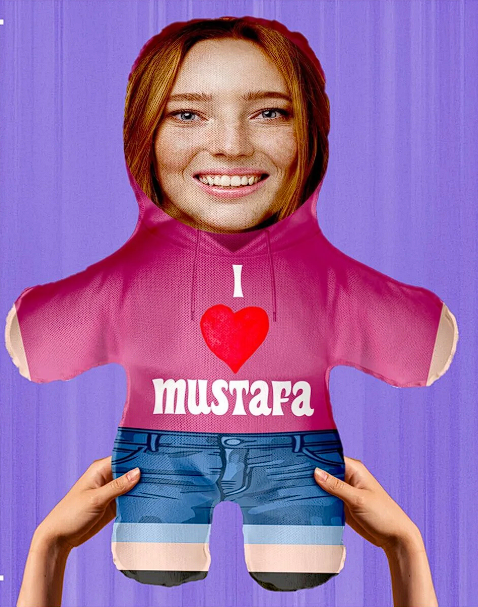 Minik Sevgilim Peluş Oyuncak Kişiye Özel Fotoğraflı Sevgiliye Hediye-50cm-Kadın