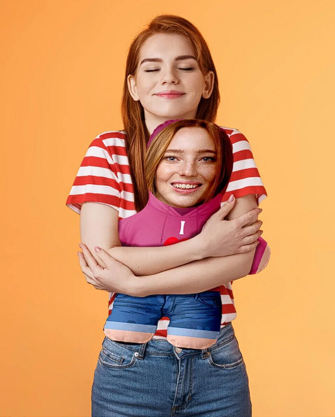 Minik Sevgilim Peluş Oyuncak Kişiye Özel Fotoğraflı Sevgiliye Hediye-50cm-Kadın