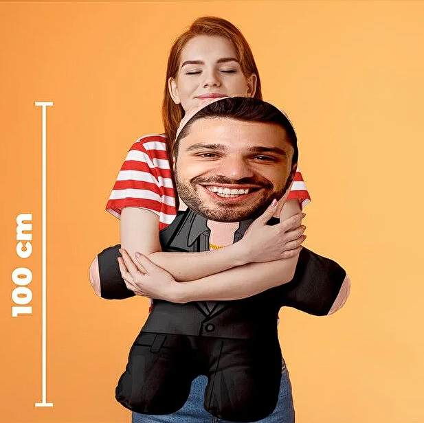 Kişiye Özel Fotoğraflı Siz Hepiniz EŞREFTEK Peluş Oyuncak -100cm-