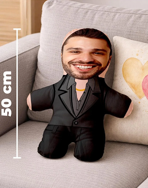 Kişiye Özel Fotoğraflı Siz Hepiniz EŞREFTEK Peluş Oyuncak-50cm-
