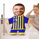 Kişiye Özel Fotoğraflı Sarı Lacivert Şampiyon Taraftar Peluş Bebek -100cm-