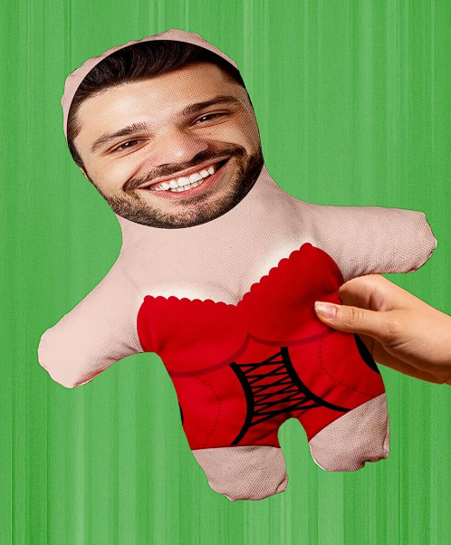 Kişiye Özel Fotoğraflı Komik Gecelikli Peluş Oyuncak -25cm-