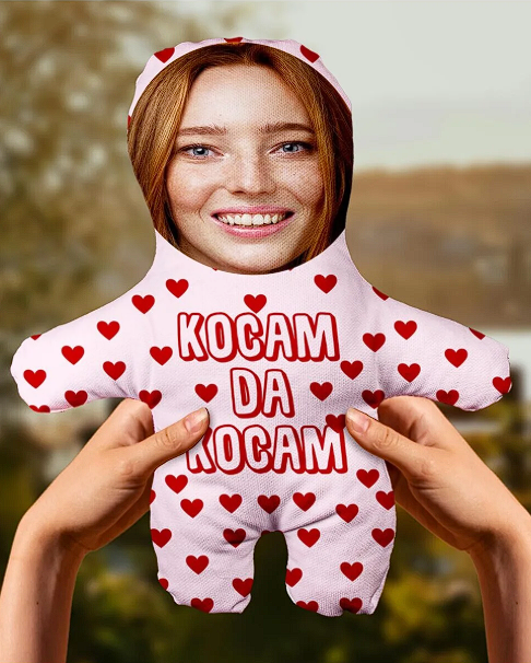 Kocam Da Kocam Kişiye Özel Fotoğraflı Peluş Oyuncak - 25cm - Eşe Sevgiliye Esprili Hediye
