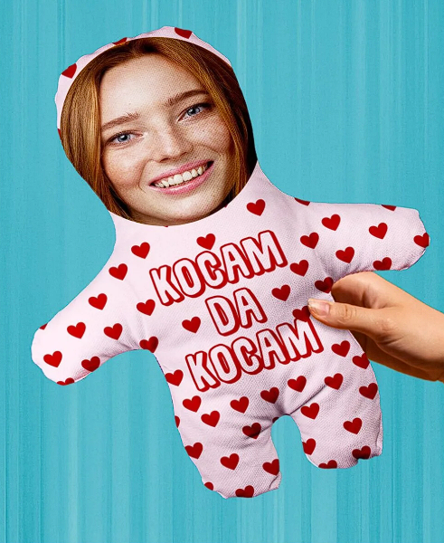 Kocam Da Kocam Kişiye Özel Fotoğraflı Peluş Oyuncak - 25cm - Eşe Sevgiliye Esprili Hediye