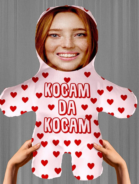 Kocam Da Kocam Kişiye Özel Fotoğraflı Peluş Oyuncak Eşe Sevgiliye Esprili Hediye -50cm