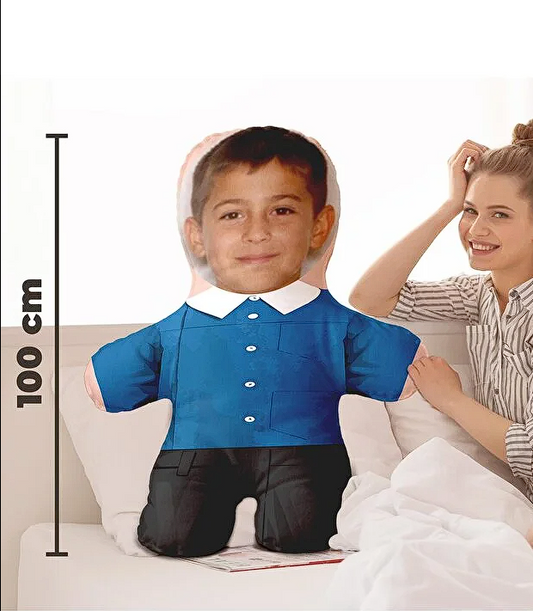 Çocukluğum Kişiye Özel Fotoğraflı Peluş Oyuncak -100cm-