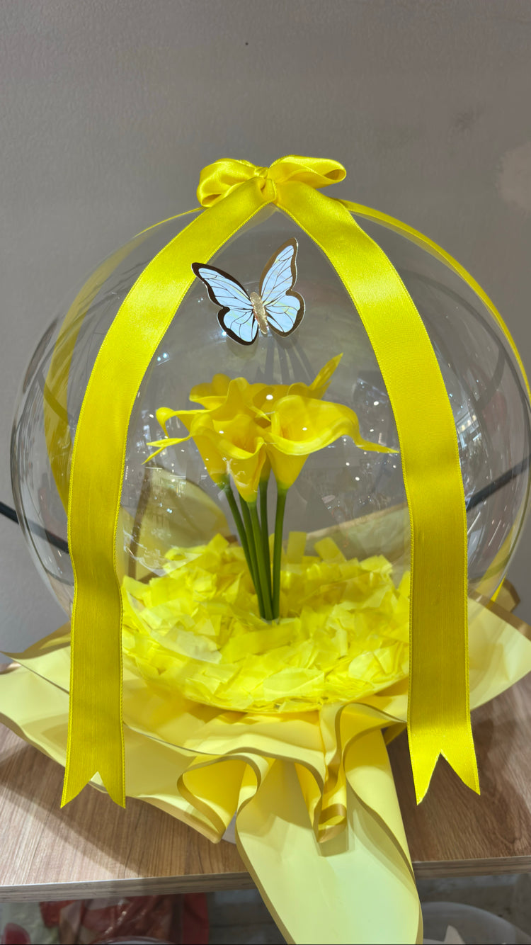 Balon içerisinde çiçek çeşitlerimiz