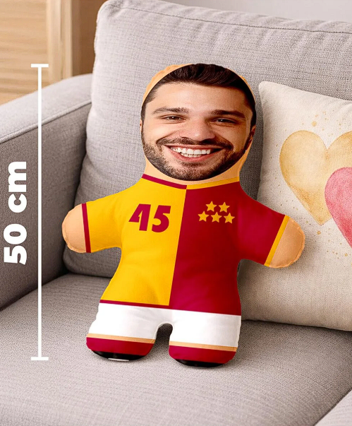 Kişiye Özel Fotoğraflı Sarı Kırmızı Şampiyon Taraftar-50cm-